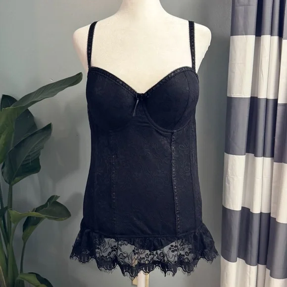 Baci Black Lace Corset Bustier 1X/2X Plus Size Lingerie - Picture 8 of 8